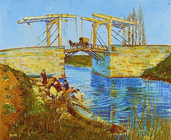 「アルルの跳ね橋」（1888年）フィンセント・ファン・ゴッホ