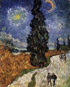 「夜のプロヴァンスの田舎道」（1890年）フィンセント・ファン・ゴッホ