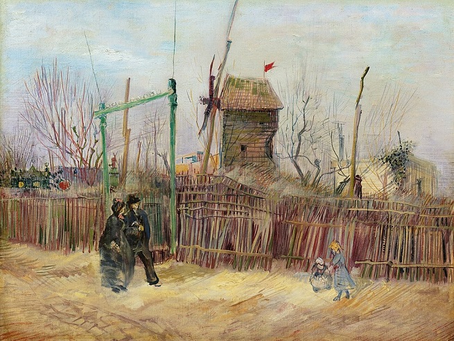 「モンマルトル通りの光景」（1887年）フィンセント・ファン・ゴッホ