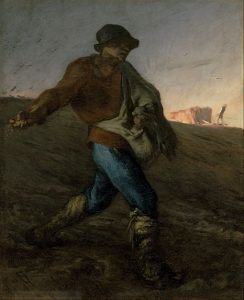 「種まく人」（1850年）ジャン＝フランソワ・ミレー