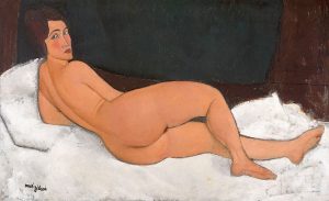 「横たわる裸婦」（1917年）アメデオ・モディリアーニ