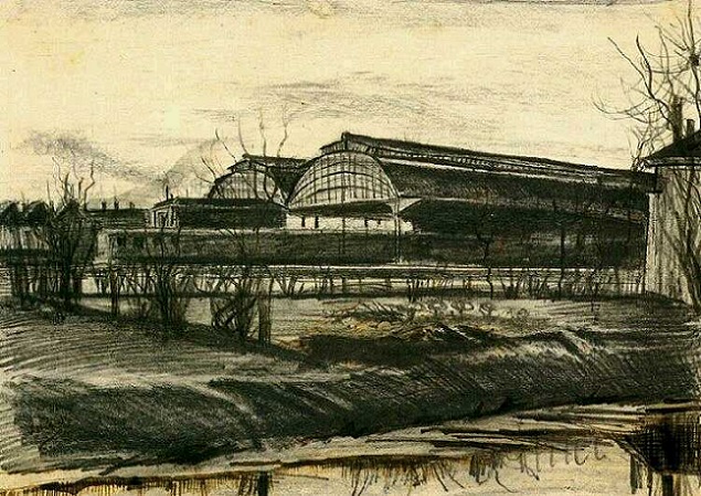 「Rijnspoor Station」（1882年）フィンセント・ファン・ゴッホ