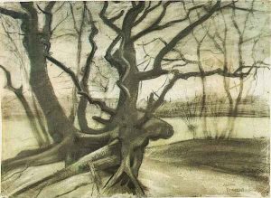 「砂地の木の根」（1882年4月‐5月）フィンセント・ファン・ゴッホ
