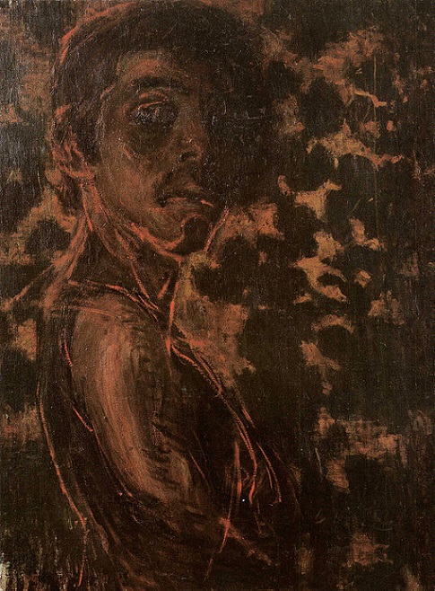 「自画像」（1903年）青木繁