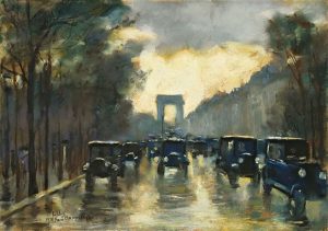 「Champs Elysees with Arc de Triomphe, Paris」（1925年）レッサー・ユリィ
