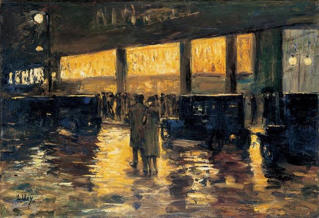 「In Front of the Cafe（Berlin at Night）」（1920年～1929年頃頃）レッサー・ユリィ