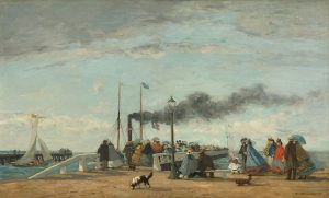 「トルーヴィルの桟橋と波止場」（1863年）ウジェーヌ・ブーダン