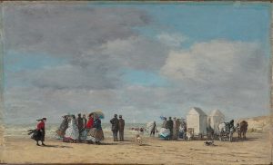 「トルーヴィルの浜辺」（1865年）ウジェーヌ・ブーダン