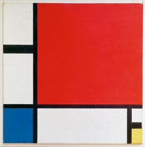 「赤・青・黄のコンポジション」（1930年）ピート・モンドリアン