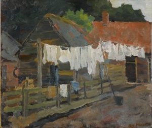 「洗濯物と農家の家」（1897年頃）ピート・モンドリアン