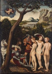 「パリスの審判」（1528年頃）ルカス・クラーナハ（父）