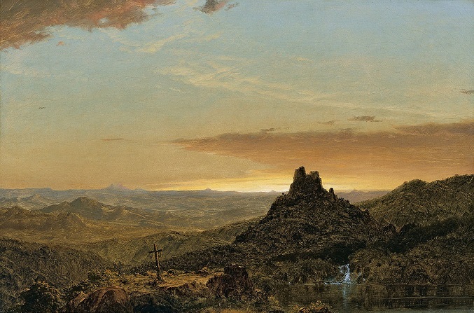 「荒野の十字架」（1857年）フレデリック・エドウィン・チャーチ