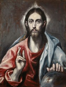 「祝福するキリスト（世界の救い主）」（1600年頃）エル・グレコ