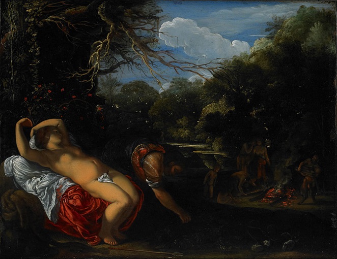 「アポロンとコローニス」（1606‐1608年頃）アダム・エルスハイマー