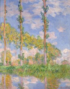 「陽を浴びるポプラ並木」（1891年）クロード・モネ