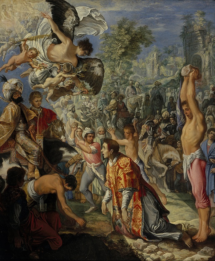 「聖ステパノの石打ち」（1603‐1604年頃）アダム・エルスハイマー