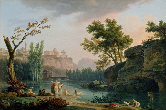 「夏の夕べ、イタリア風景」（1773年）ジョゼフ・ヴェルネ