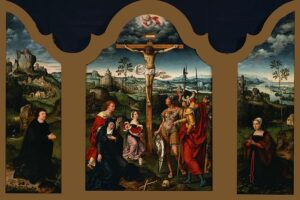「三連祭壇画：キリスト磔刑」（16世紀前半）ヨース・ファン・クレーフェ