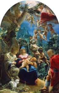 「聖家族と洗礼者ヨハネ」（1599年頃）アダム・エルスハイマー