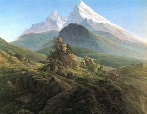 「ヴァッツマン山」（1824‐1825年頃）カスパー・ダーヴィト・フリードリヒ