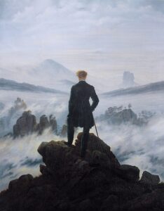 「霧の海を見おろす旅人」（1818年）カスパー・ダーヴィト・フリードリヒ