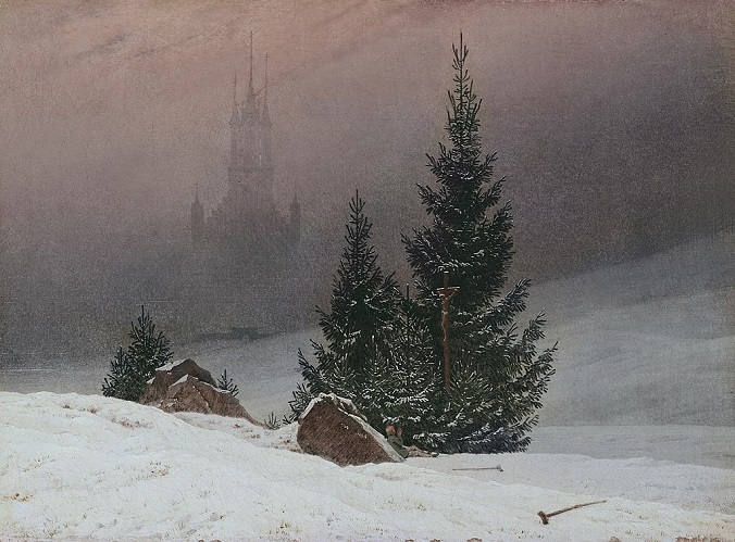 「聖堂のある冬景色」（1811年）カスパー・ダーヴィト・フリードリヒ
