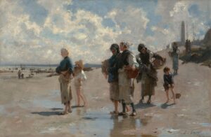 「カンカルで牡蠣をとる人々」（1878年）ジョン・シンガー・サージェント