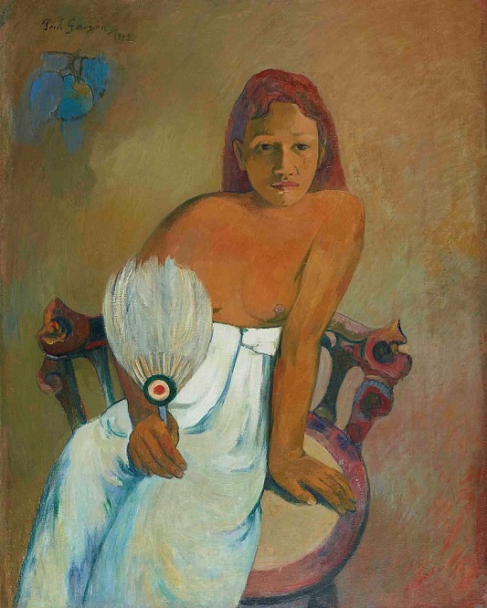 「扇を持つ娘」（1902年）ポール・ゴーガン