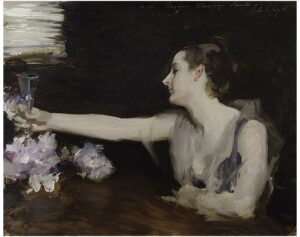 「乾杯をするゴートロー夫人」（1882‐1883年頃）ジョン・シンガー・サージェント