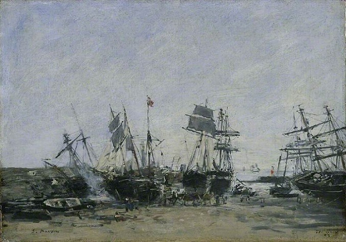 「ボルトリューの船」（1873年）ウジェーヌ・ブーダン