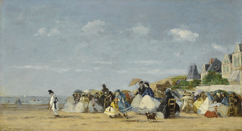 「トルーヴィルの浜」（1863年）ウジェーヌ・ブーダン