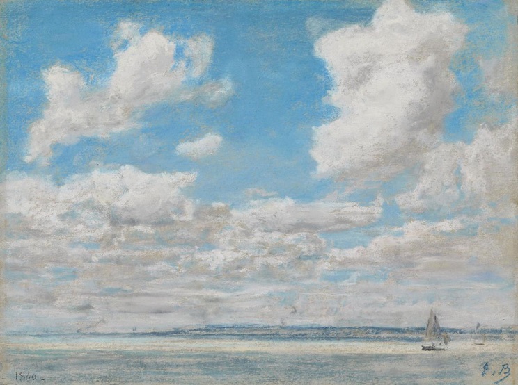 「広大な空と海の景色」（1860年）ウジェーヌ・ブーダン