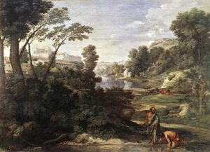 「ディオゲネスのいる風景」（1648年）二コラ・プッサン