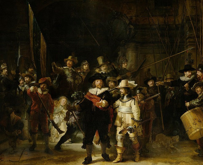 「夜警」（1642年）レンブラント・ファン・レイン
