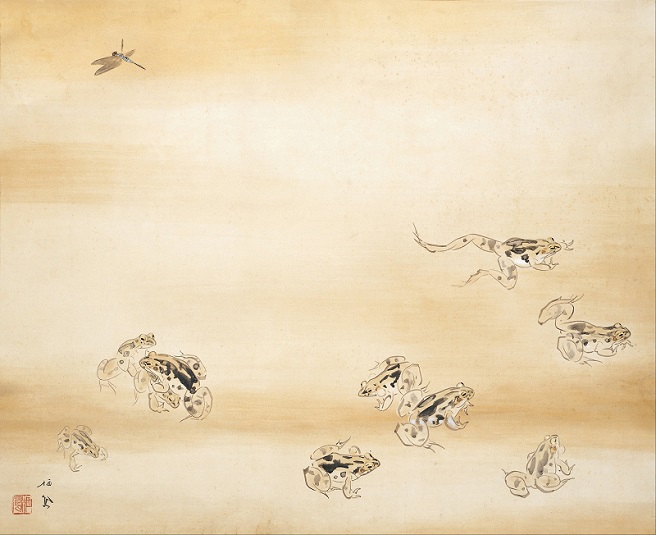 「蛙と蜻蛉」（1934年）竹内栖鳳