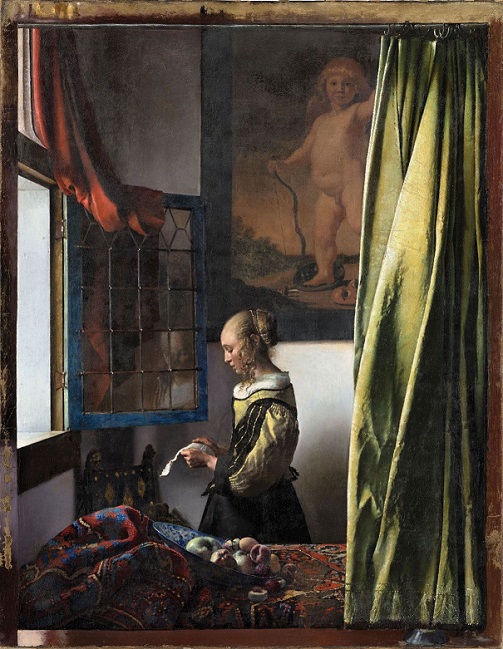 「窓辺で手紙を読む女（修復後）」（1657‐58年頃）ヨハネス・フェルメール