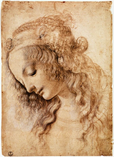 「女性の頭部」（1468‐1475年頃）レオナルド・ダ・ヴィンチ