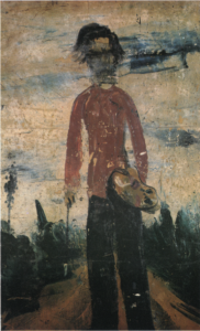 「立てる自画像」（1924年）佐伯祐三