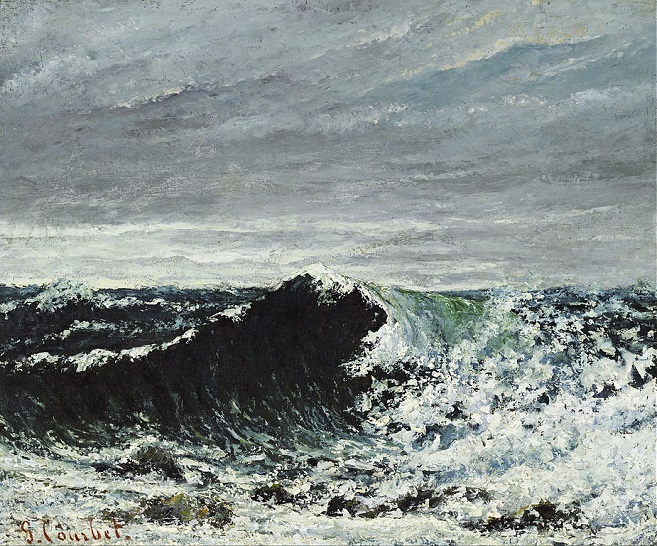 「波」（1869年）ギュスターヴ・クールベ