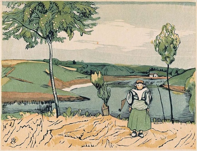 「ブルターニュの入江」（1917年）山本鼎
