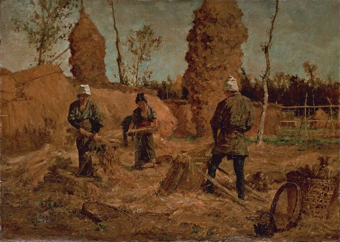 「収穫」（1890年）浅井忠