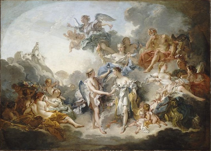「プシュケとアモルの結婚」（1744年）フランソワ・ブーシェ
