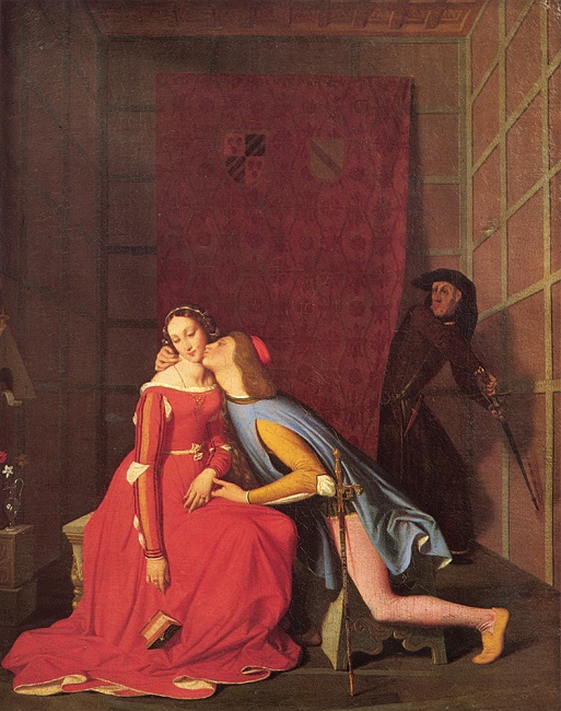 「パオロとフランチェスカ」（1819年）ドミニク・アングル