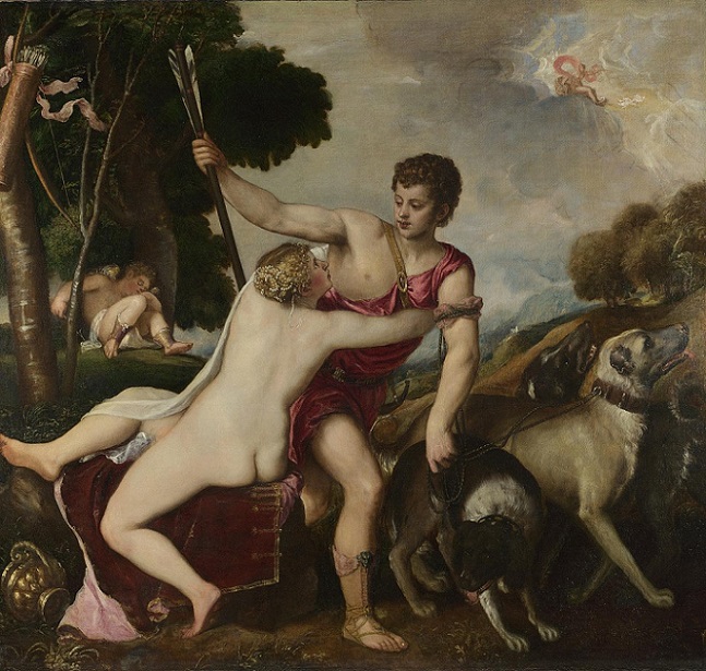 「ヴィーナスとアドニス」（1554年頃）ティツィアーノ・ヴェチェッリオ