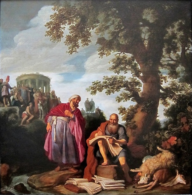 「デモクリトスを訪れるヒポクラテス」（1622年）ピーテル・ラストマン
