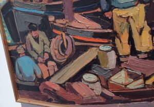 ピエール・ド・ブレの「コンカルノーの港（detail）」 ※「ブルターニュの光と風」展より