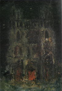 「夜のノートルダム（マント＝ラ＝ジョリ）」（1925年）佐伯祐三