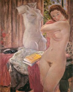 「裸婦と彫像」（1920年）田中保