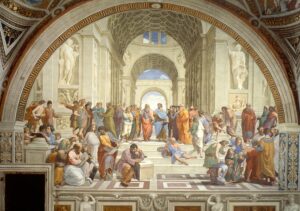 「アテナイの学堂（The School of Athens）」（1508‐1511年頃）ラファエロ・サンティ