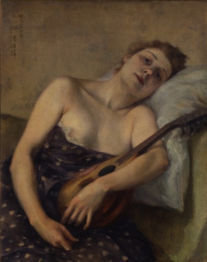 「マンドリンを持てる女」（1890‐91年）黒田清輝